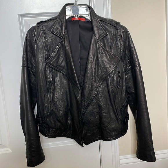 Alice and Olivia Leather Moto Jacket - Picture 1 of 13